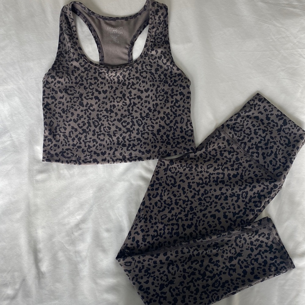 Cheetah Print 2-Piece Work Out Set